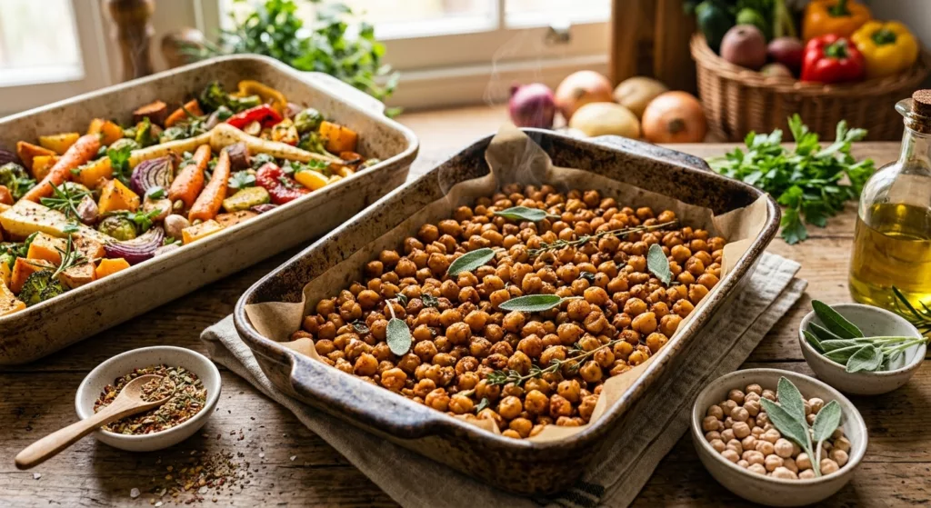 Proteína Versátil: Garbanzos Crujientes especiados (en sartén u horno)